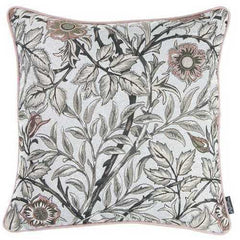 17"x 17" Brown Jacquard Leaf Decorative Throw Pillow Cover