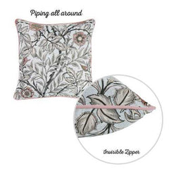 17"x 17" Brown Jacquard Leaf Decorative Throw Pillow Cover