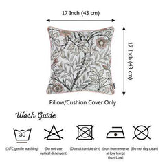 17"x 17" Brown Jacquard Leaf Decorative Throw Pillow Cover