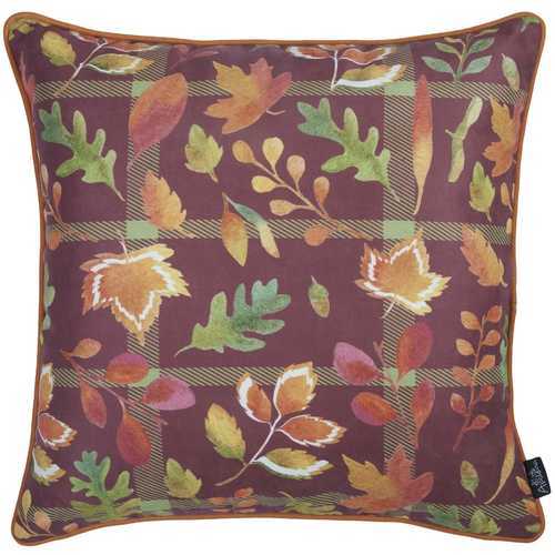18"x 18" Thanksgiving Leaf Printed Decorative Throw Pillow Cover