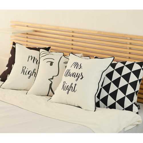 18"x18" Colored Scandi Square Geo Decorative Throw Pillow Cover