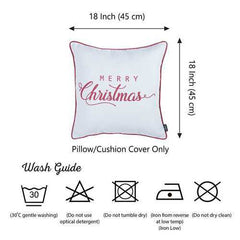 18"x18" Red Christmas Quote Printed Decorative Throw Pillow Cover