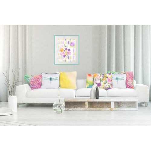 18"x 18" Watercolor Dragonfly Printed Decorative Throw Pillow Cover