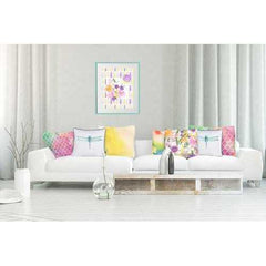 18"x 18" Watercolor Dragonfly Printed Decorative Throw Pillow Cover