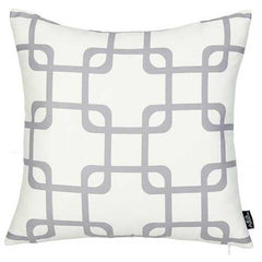 18"x18" Grey Geometric Squares Decorative Throw Pillow Cover