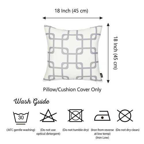 18"x18" Grey Geometric Squares Decorative Throw Pillow Cover