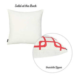 18"x18" Red Geometric Squares Decorative Throw Pillow Cover Printed