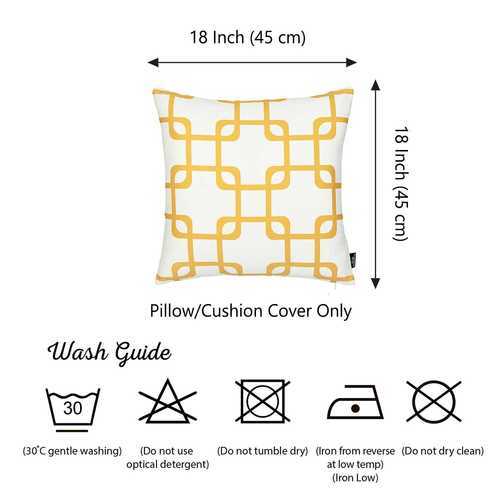 18"x18" Yellow Geometric Squares Decorative Throw Pillow Cover