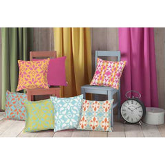 18"x18" Orange Ikat Decorative Throw Pillow Cover Printed