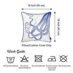 18"x18" Nautica Octopus Decorative Throw Pillow Cover Printed