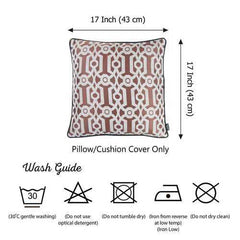17"x 17" Red Jacquard Geo Decorative Throw Pillow Cover