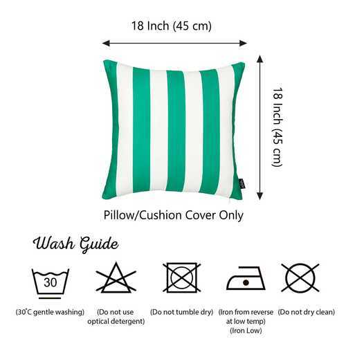18"x18" Green Stripes Geometric Decorative Throw Pillow Cover