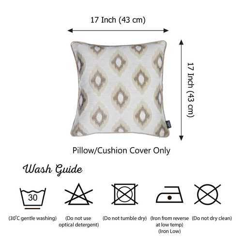 17"x 17" Brown Jacquard Chic Decorative Throw Pillow Cover