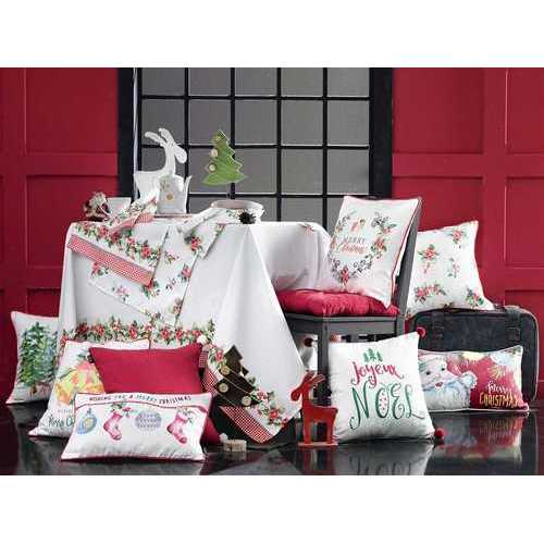 18"x18" Christmas Flowers Printed Decorative Throw Pillow Cover