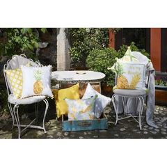 18"x 18" Tropical Lime Lines Printed Decorative Throw Pillow Cover