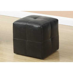 24" x 24" x 24" Dark Brown  Leather Look  Ottoman 2pcs Set