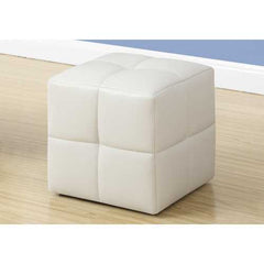 12" x 12" x 12" White  Leather Look  Ottoman 2pcs Set