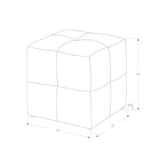 12" x 12" x 12" White  Leather Look  Ottoman 2pcs Set