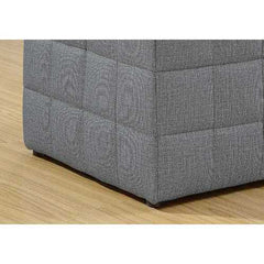 16.75" x 16.75" x 17" Light Grey Linen Look Fabric  Ottoman