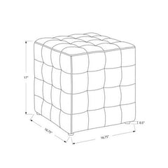 16.75" x 16.75" x 17" Light Blue Linen Look Fabric  Ottoman