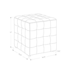 16.75" x 16.75" x 17" Dark Brown Leather Look Fabric  Ottoman