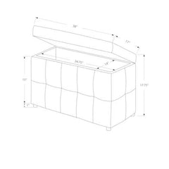 17" x 38" x 17.75" Vintage French Fabric - Ottoman Storage