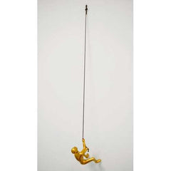 6" x 3" x 3" Resin Gold Climbing Man