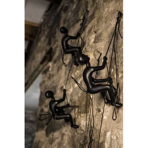 6" x 3" x 3" Resin Black 5 Pack Climbing Man