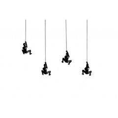 6" x 3" x 3" Resin Black 4 Pack Climbing Man