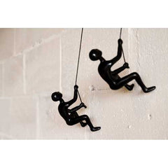 6" x 3" x 3" Resin Black 2 Pack Climbing Man