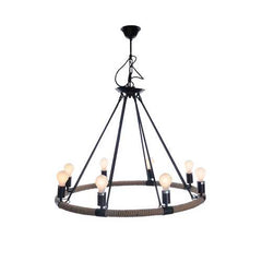 32" x 37" x 32" 8 Bulbs, Rope - Pendant Lamp