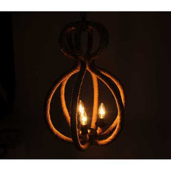 15" x 15" x 47.5" 3 Bulbs,Rope - Pendant Lamp