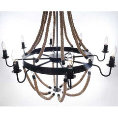 35.5" x 35.5" x 47" 8 Bulbs, Large, Rope - Pendant Lamp