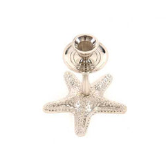 Silver Finish Star Fish Taper Candle Holder