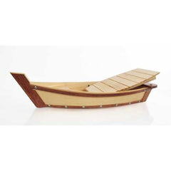 6.25" x 16.75" x 3.37"  Small, Wooden, Sushi Boat - Serving Tray