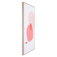 Modern Pink Circles Abstract Canvas on Pinewood Frame