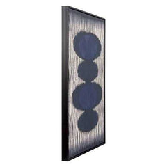 24.8" x 1.7" x 36.6" Black and Gold MDF Stones Canvas