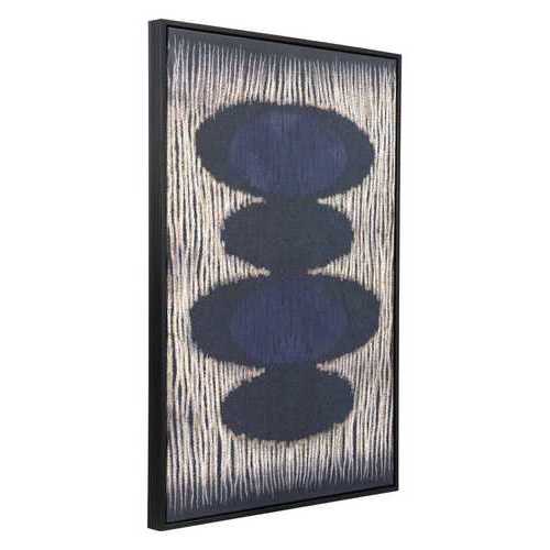 24.8" x 1.7" x 36.6" Black and Gold MDF Stones Canvas