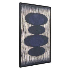 24.8" x 1.7" x 36.6" Black and Gold MDF Stones Canvas