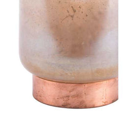 6.3" x 6.3" x 10.4" Translucent & Copper, Glass, Large Vase