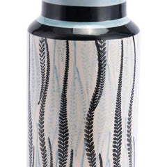 5.5" x 5.5" x 11.4" White & Black, Ceramic, Small Vase