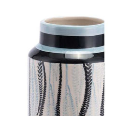 5.5" x 5.5" x 11.4" White & Black, Ceramic, Small Vase