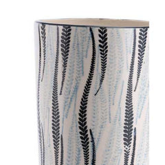 6.9" x 6.9" x 18.1" White & Black, Ceramic, Tall Vase