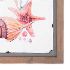 19.7" x 0.8" x 19.7" Multicolor, Fir Wood, Steel & MDF, Sea 1 Wall Decor