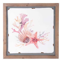 19.7" x 0.8" x 19.7" Multicolor, Fir Wood, Steel & MDF, Sea 2 Wall Decor