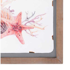 19.7" x 0.8" x 19.7" Multicolor, Fir Wood, Steel & MDF, Sea 2 Wall Decor