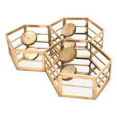 16.9" x 3.9" x 20.9" Gold, Steel, Mirror & MDF, Mirror