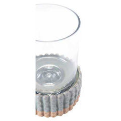 5.5" x 5.5" x 7.5" Green, Ceramic, Candle Holder