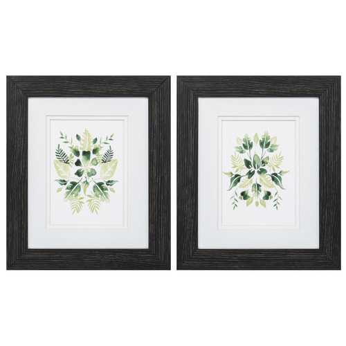10" X 12" Distressed Black Frame Verdant Vignette (Set of 2)