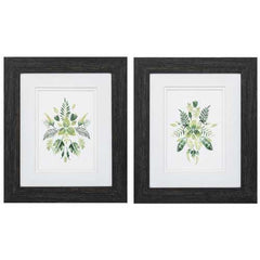 10" X 12" Distressed Black Frame Verdant Vignette (Set of 2)